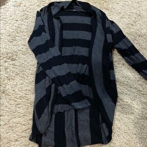 Forever 21 Black and Gray Striped Cardigan
